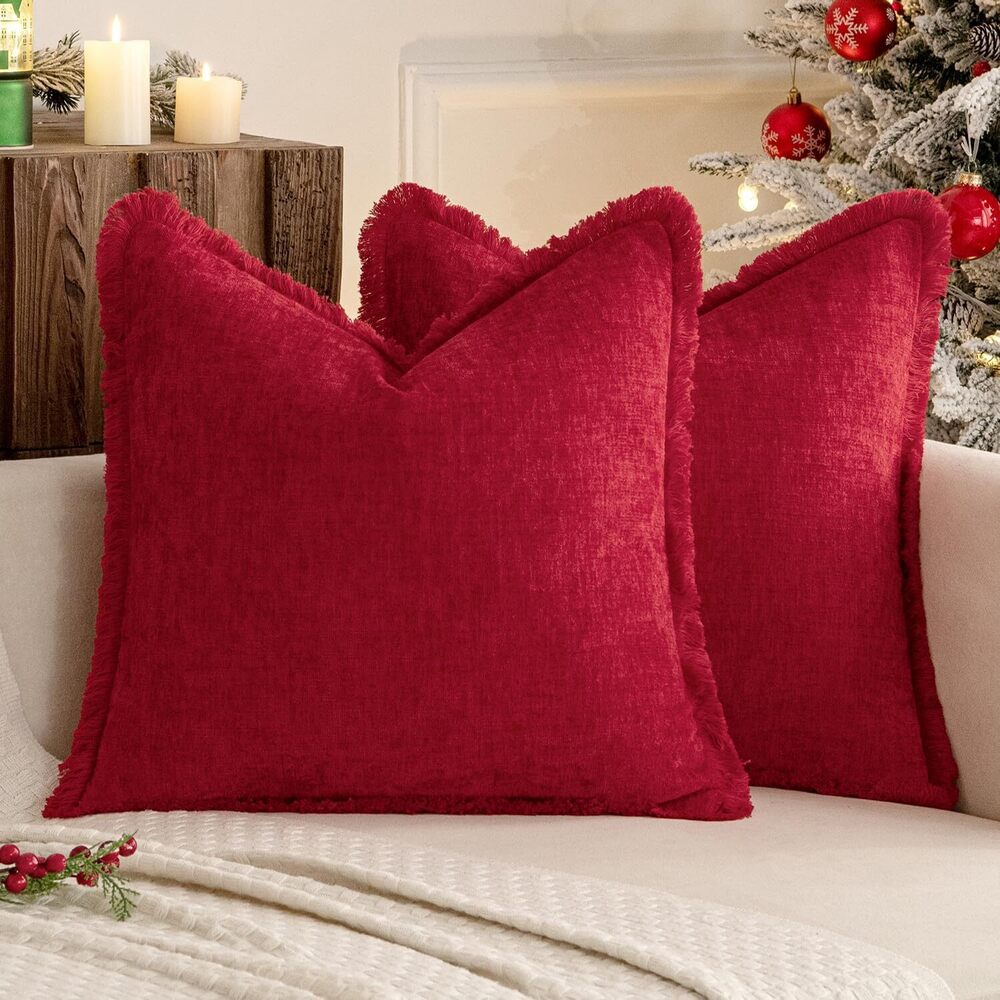 2837 Decorative Boho Farmhouse Throw Pillow Covers Pack of 2 Soft Cozy